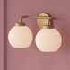 Oprah 2 Light 15 inch Vintage Brass Vanity Light Wall Light
